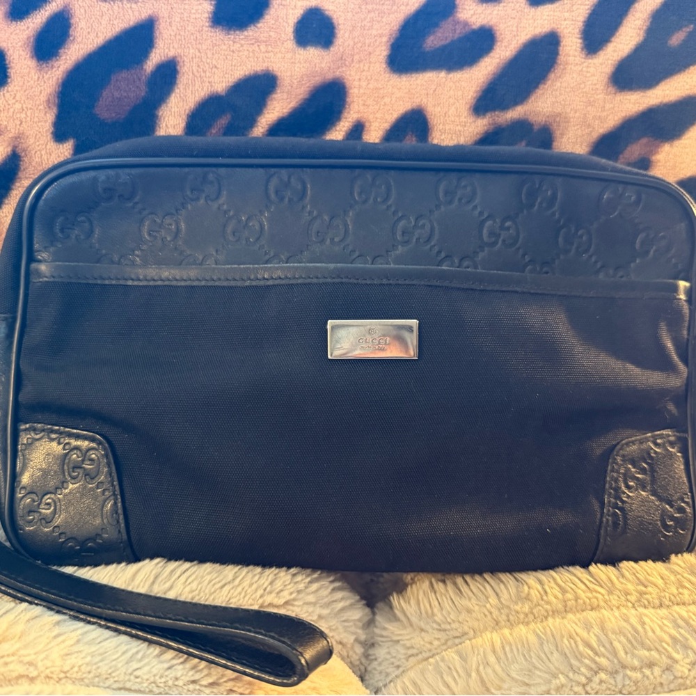 Gucci Guccissima Black Monogram Clutch Wristlet
